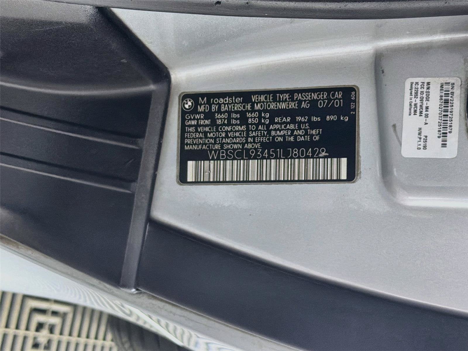 2001 BMW Z3 M 3.2i