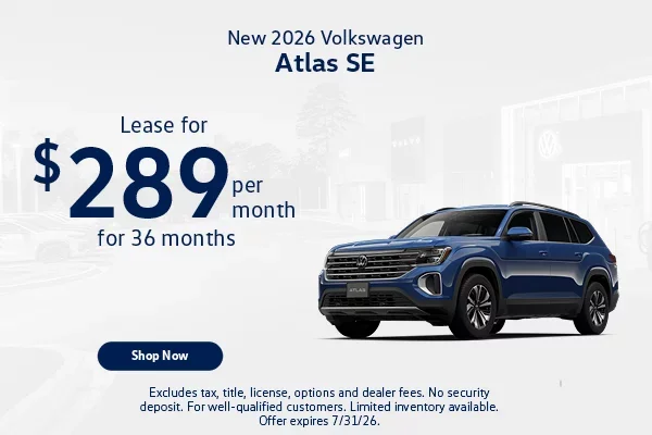 New 2026 Volkswagen Atlas S E