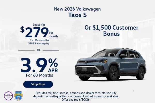 New 2026 Volkswagen Taos S